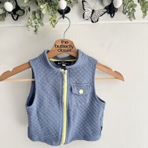 Little Boys Ben Sherman Quilted Blue Full Zip Vest 3T